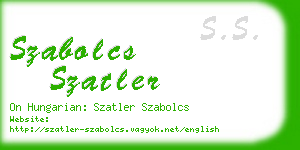 szabolcs szatler business card